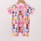 Pink character bamboo romper