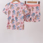 Pink character bamboo 2pc pajama set