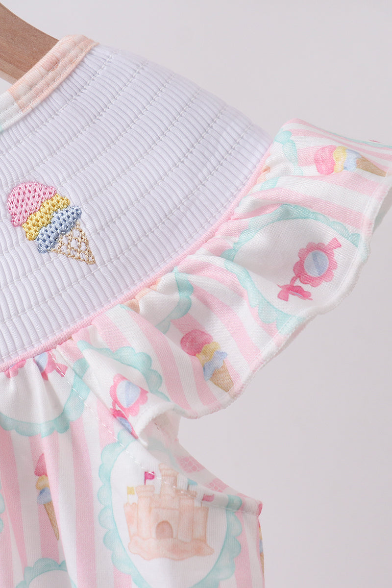 Castle ice cream smocked ruffle dress