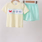 Green Marine Embroidered Jacquard Set