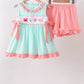 Green Marine Embroidered Jacquard Set