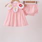 Pink Princess Embroidered Jacquard Bloomer Set