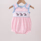 Pink Cow Plaid Embroidered Bubble