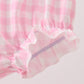 Pink Cow Plaid Embroidered Bubble