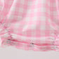 Pink Cow Plaid Embroidered Bubble