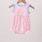 Pink Cow Plaid Embroidered Bubble
