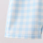 Blue Cow Plaid Embroidered Jon Jon