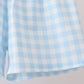 Blue Cow Plaid Embroidered Set