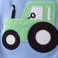 Blue Tractor Applique Seersucker Bloomer Set