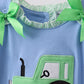 Blue Tractor Applique Seersucker Set