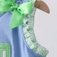 Blue Tractor Applique Seersucker Set