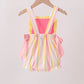 You're my sunshine Stripe Embroidered Bow Bubble