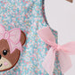 Green Bear Floral Applique Bubble