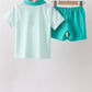 Green Mallard Plaid Embroidered Set