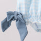 Blue Plaid Embroidered Bow Bubble