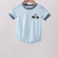 Blue Police Car Stripe Embroidered Bubble