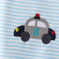 Blue Police Car Stripe Embroidered Set