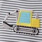 Black Excavator Stripe Embroidered Set