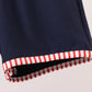 Red Stripe Car Embroidered Set