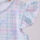 Plaid bow ruffle dress