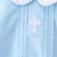 Blue cross embroidery shorts set