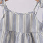 Blue stripe shark embroidery bloomer set