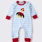 Red rocket applique boy romper