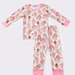 Pink princess christmas girl pajamas set