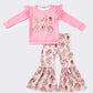 Pink princess christmas girl pants set