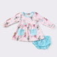 Blue princess baby girl bloomer set