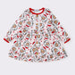 Red christmas santa print dress