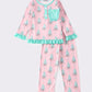 Green christmas tree print girl pajamas set