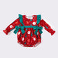 Red christmas santa claus print ruffle bubble