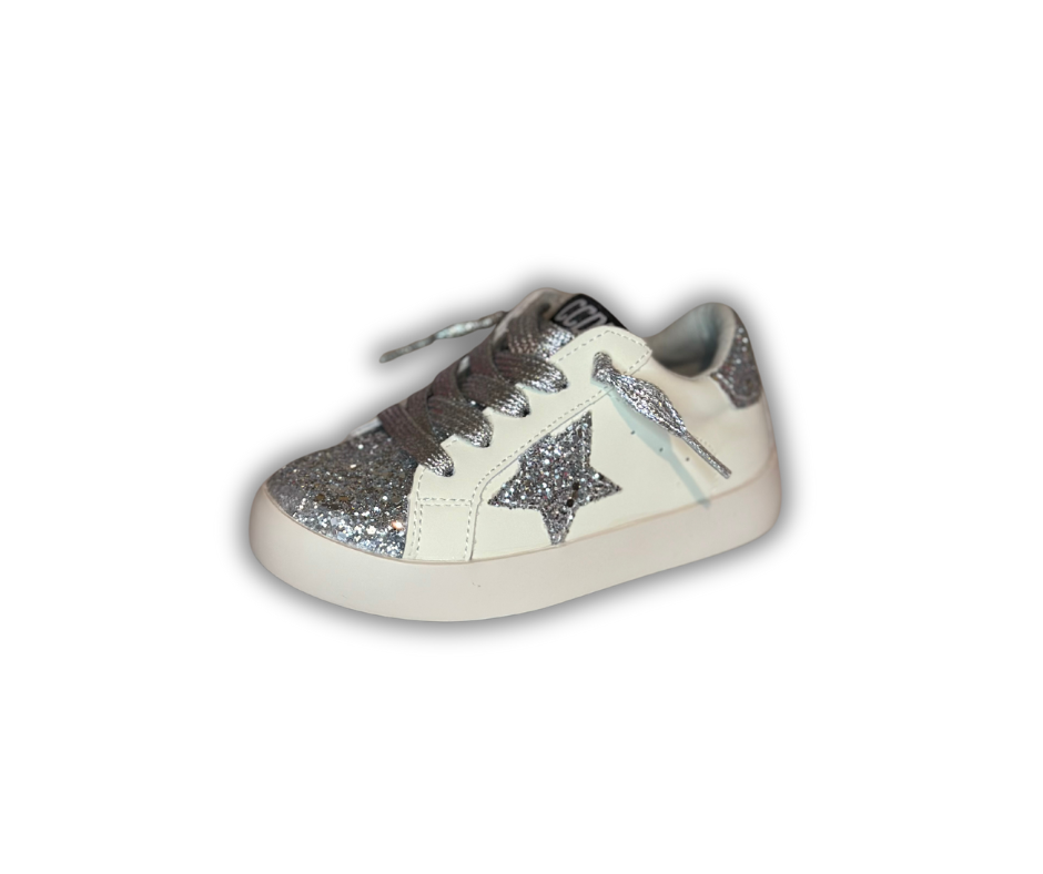 Silver sparkle kids sneaker no