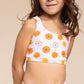 Orange floral print 2pc girl swimsuit (size run small, go up 2-3 sizes)