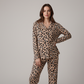 Brown leopard bamboo mom pajama set