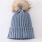 Slate knit pom pom beanie hat baby toddler adult