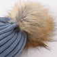 Slate knit pom pom beanie hat baby toddler adult