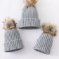 Sage knit pom pom beanie hat baby toddler adult