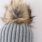 Sage knit pom pom beanie hat baby toddler adult