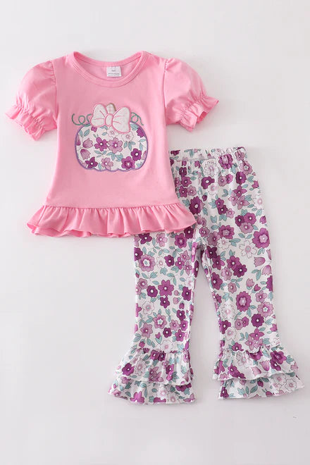 pink pumpkin girls set