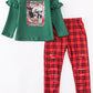 Christmas heifer ruffle pants set