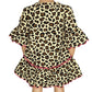 AnnLoren Little & Big Girls 3/4 Angel Sleeve Leopard Cotton Knit Ruffle Shirt