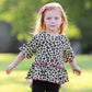 AnnLoren Little & Big Girls 3/4 Angel Sleeve Leopard Cotton Knit Ruffle Shirt