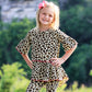 AnnLoren Little & Big Girls 3/4 Angel Sleeve Leopard Cotton Knit Ruffle Shirt