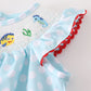 MINT GREEN POLKADOT MERMAID SMOCKED BABY ROMPER