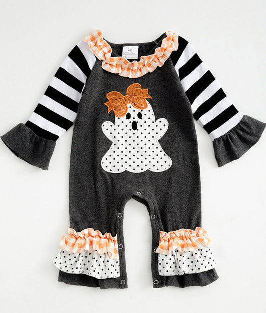Dark ghost baby girl romper