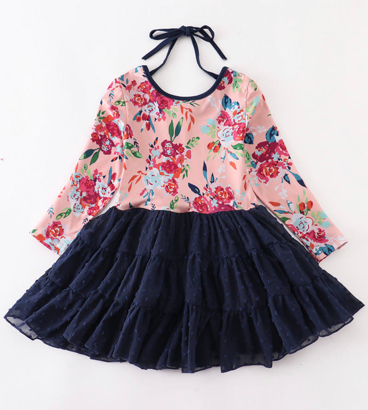 Floral navy twirl dress